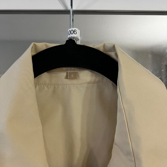 1006 Michael Kors Collection Button Up Short Sleeve Blouse Size 6 Color Cream - Picture 3 of 6